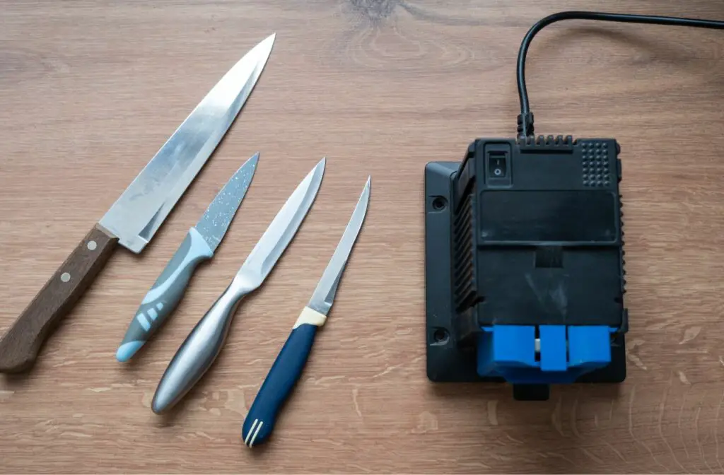 Sharpening A Stainless Steel Knife With An Electric Sharpener